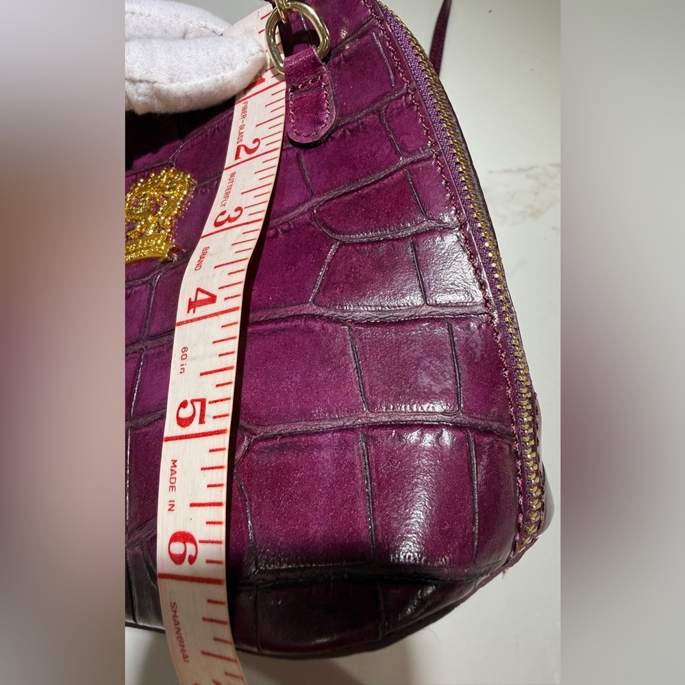 PRATESI Italian Firenze Leather Crossbody with Storage bag, Purple - Picture 13 of 16